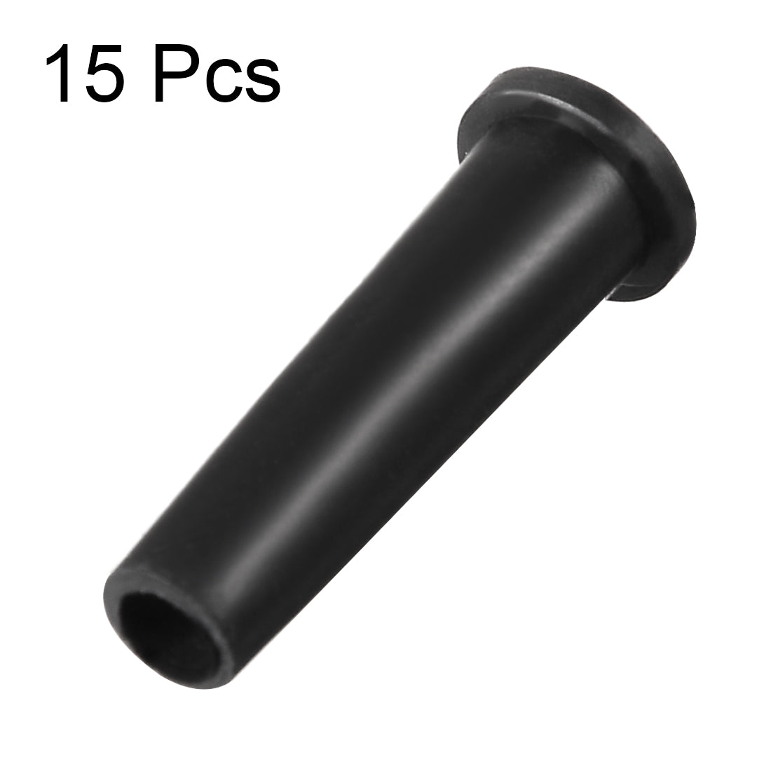 uxcell Uxcell 15Pcs 7.5-4.5mm Inner Dia PVC Strain Relief Cord Boot Protector Cable Sleeve Hose Black