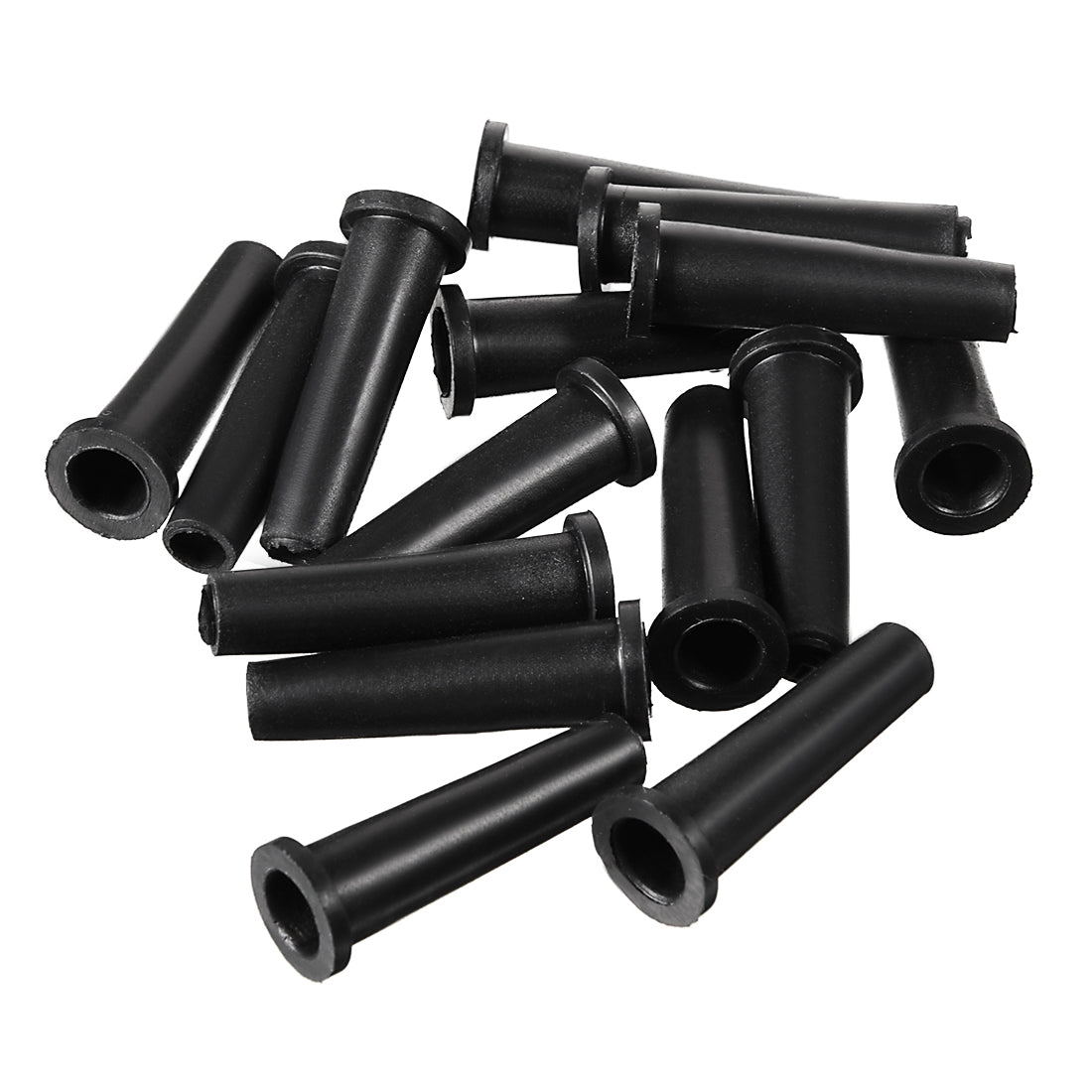 uxcell Uxcell 15Pcs 7.5-4.5mm Inner Dia PVC Strain Relief Cord Boot Protector Cable Sleeve Hose Black