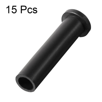 Harfington Uxcell 15 Pcs PVC Strain Relief Cord Boot Protector Cable Sleeve Hose 32mm Long Black
