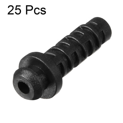 Harfington Uxcell 25pcs 3mm Inner Dia PVC Strain Relief Cord Boot Protector Power Tool Hose Black
