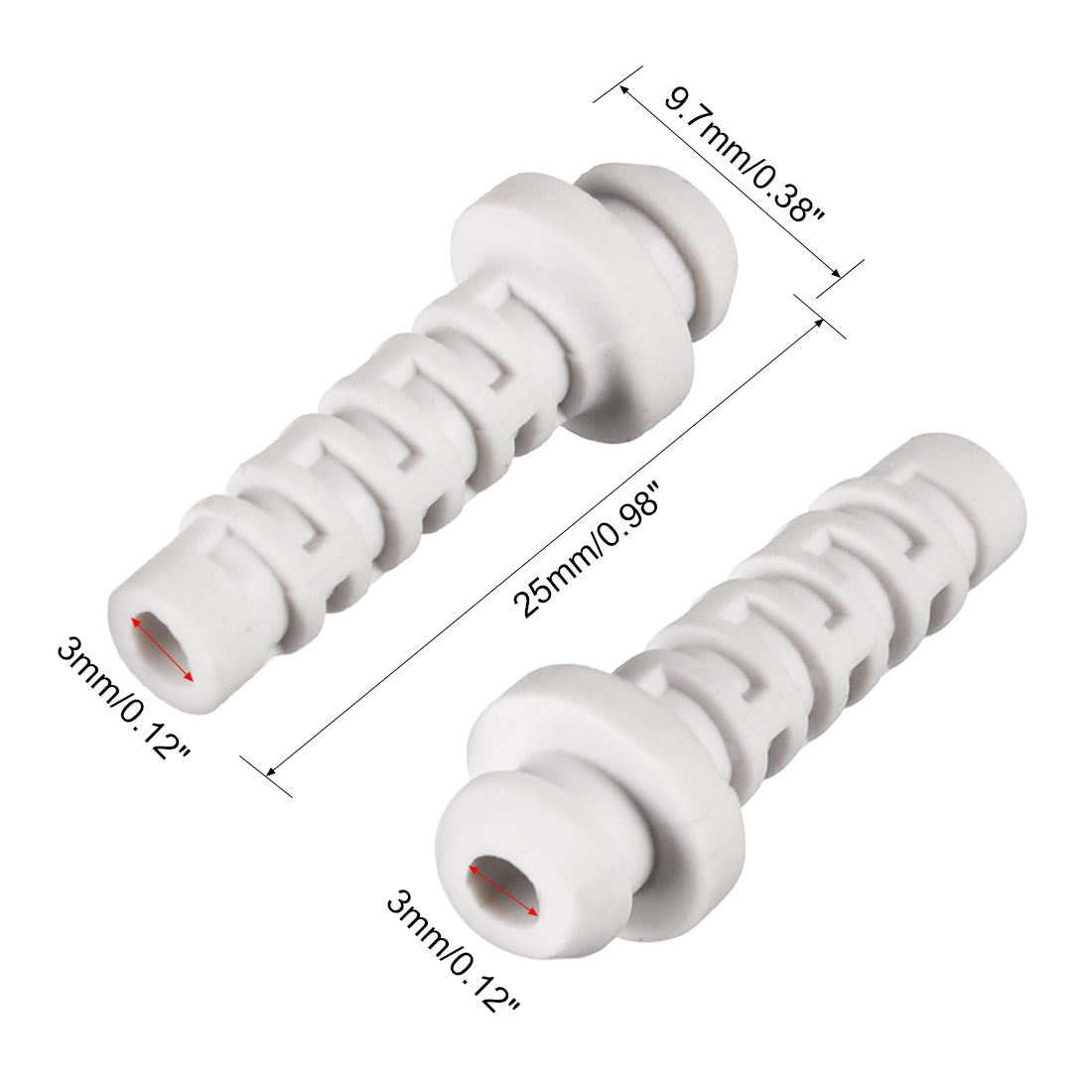 uxcell Uxcell 10pcs 3mm Inner Dia PVC Strain Relief Cord Boot Protector Power Tool Hose White
