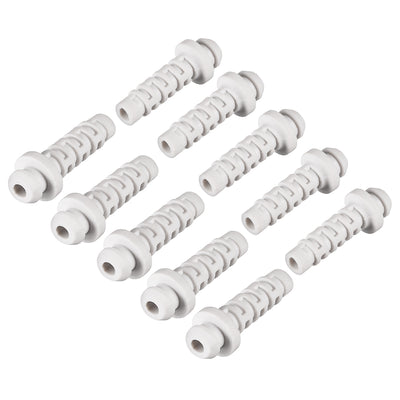 Harfington Uxcell 10pcs 3mm Inner Dia PVC Strain Relief Cord Boot Protector Power Tool Hose White