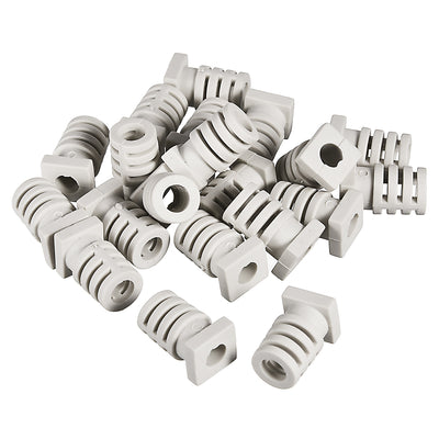 Harfington Uxcell 20Pcs 5.7mm Inner Dia PVC Square Strain Relief Cord Boot Protector Sleeve Power Tool Hose White