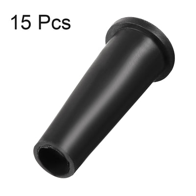 Harfington Uxcell 15Pcs 6mm Inner Dia PVC Strain Relief Cord Boot Protector Cable Sleeve Hose Black