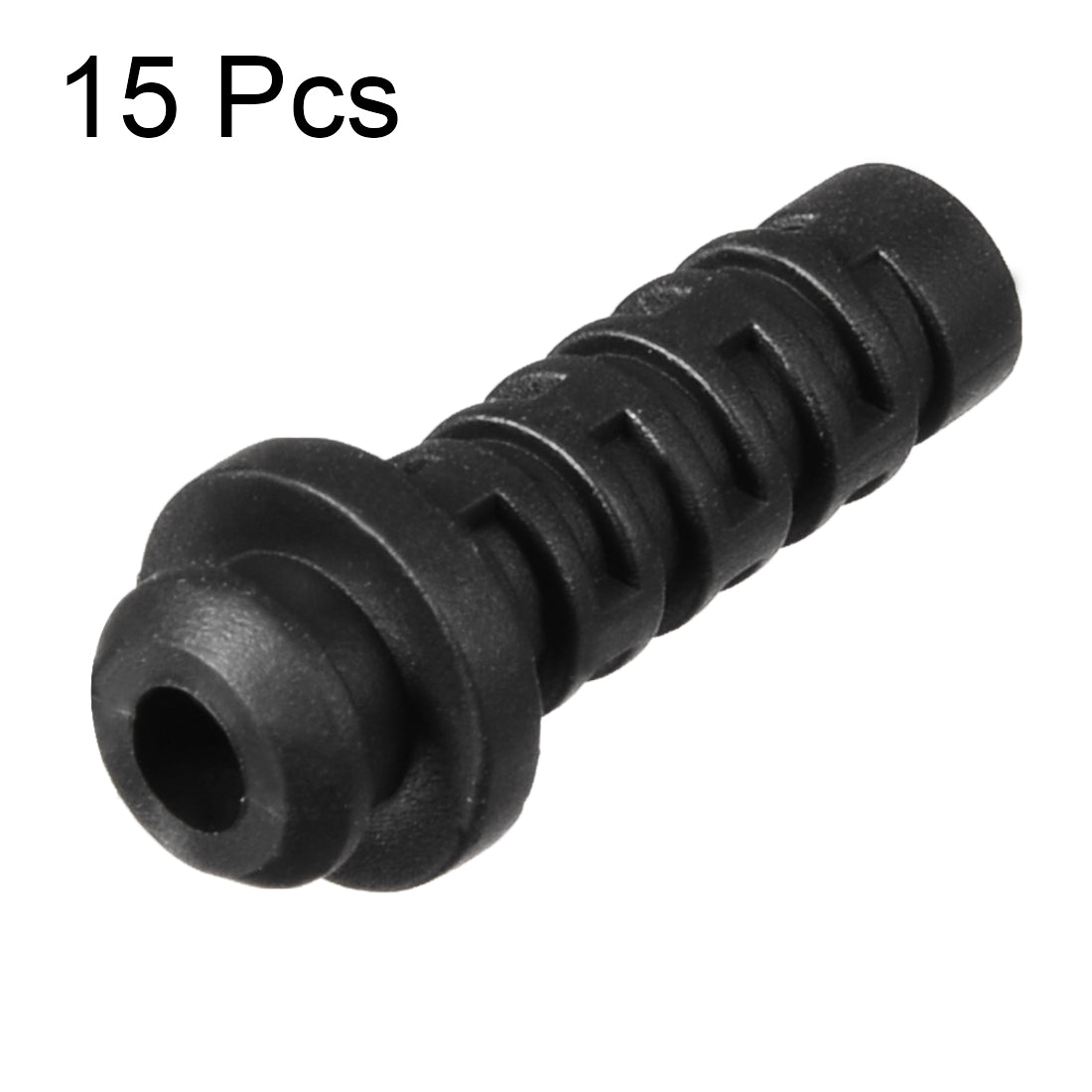 uxcell Uxcell 15pcs 4mm Inner Dia PVC Strain Relief Cord Boot Protector Power Tool Hose Black