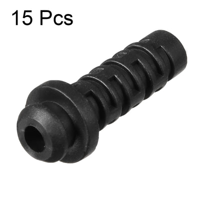 Harfington Uxcell 15pcs 4mm Inner Dia PVC Strain Relief Cord Boot Protector Power Tool Hose Black