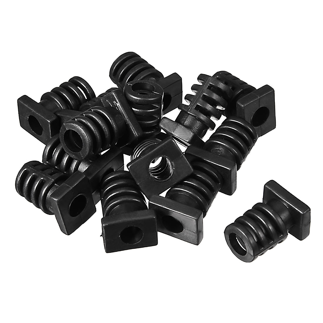 uxcell Uxcell 15Pcs PVC Square Strain Relief Cord Boot Protector Sleeve Power Tool Hose Black