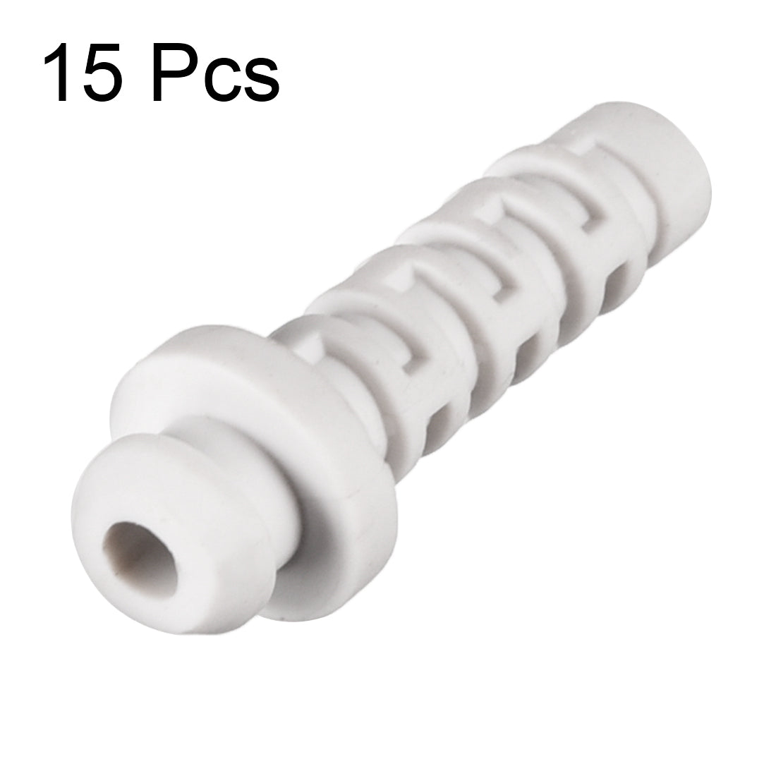 uxcell Uxcell 15pcs 3mm Inner Dia PVC Strain Relief Cord Boot Protector Power Tool Hose White