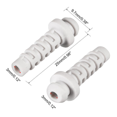Harfington Uxcell 15pcs 3mm Inner Dia PVC Strain Relief Cord Boot Protector Power Tool Hose White