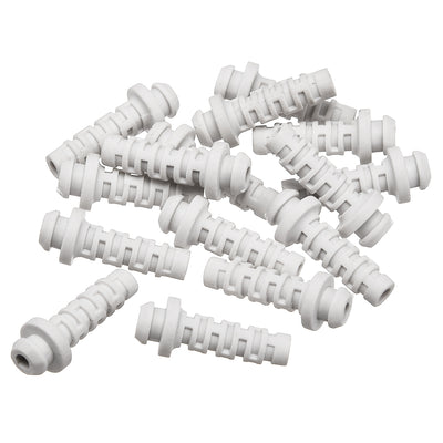 Harfington Uxcell 15pcs 3mm Inner Dia PVC Strain Relief Cord Boot Protector Power Tool Hose White