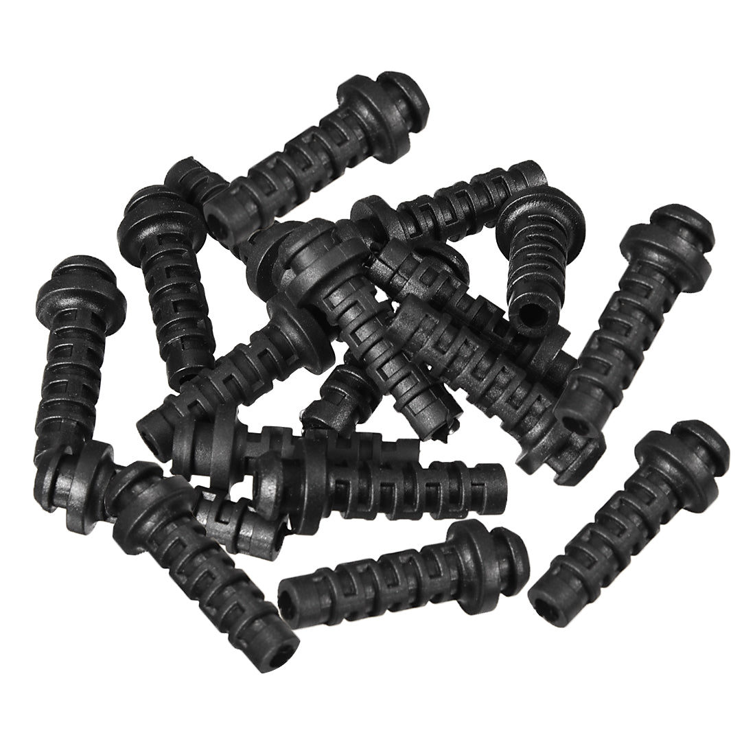 uxcell Uxcell 20pcs 3mm Inner Dia PVC Strain Relief Cord Boot Protector Power Tool Hose Black