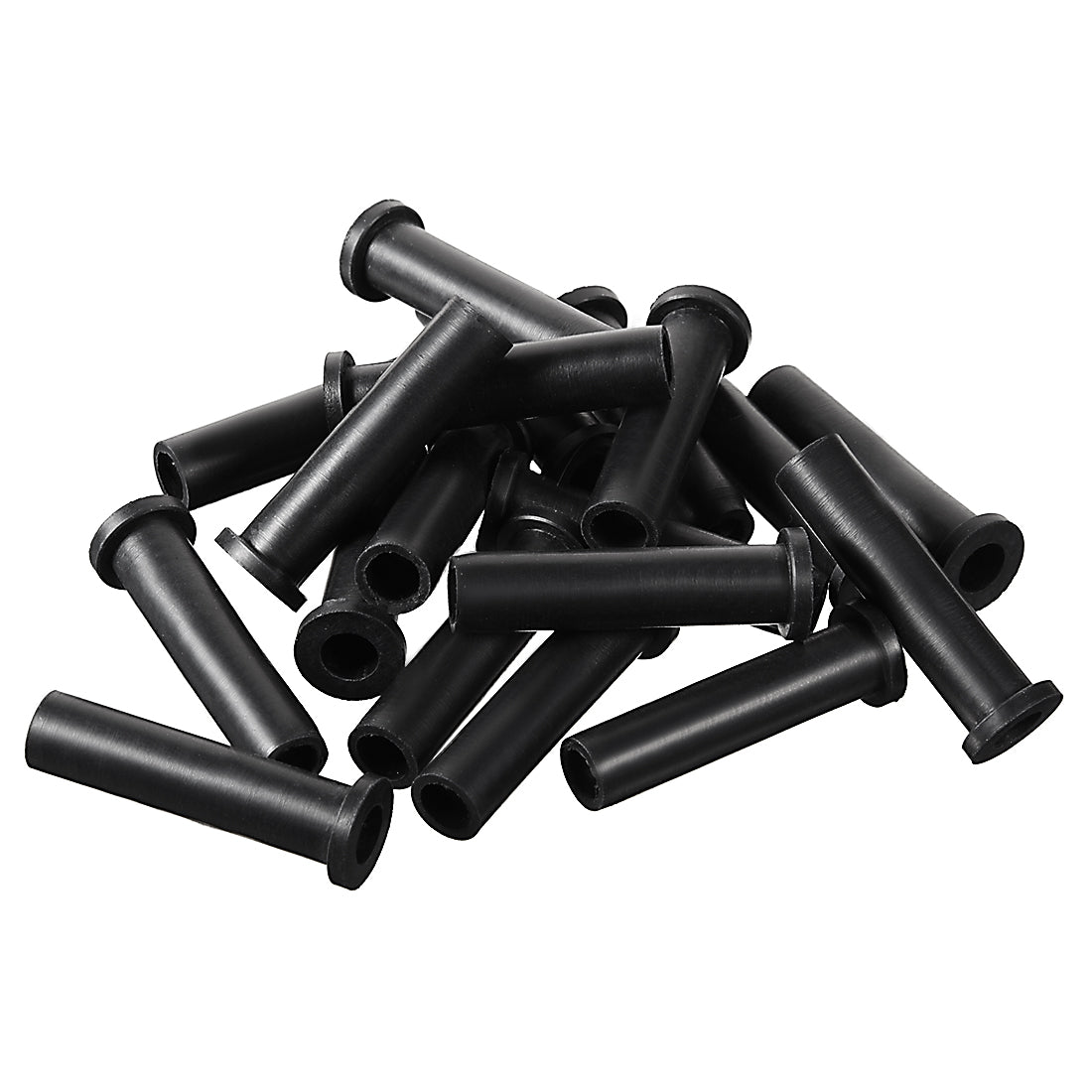 uxcell Uxcell 20 Pcs PVC Strain Relief Cord Boot Protector Cable Sleeve Hose 33mm Long Black