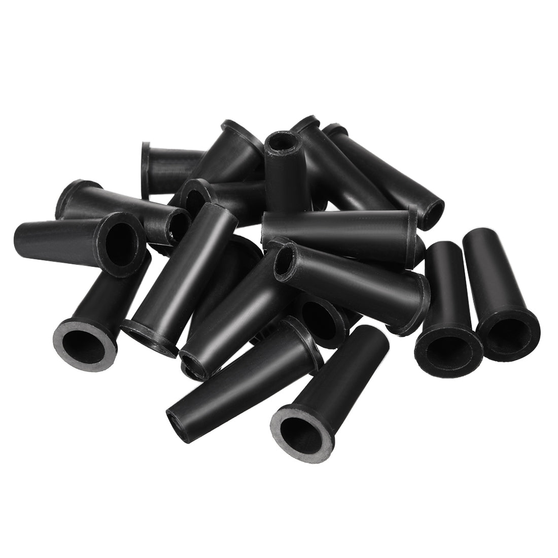 uxcell Uxcell 20 Pcs PVC Strain Relief Cord Boot Protector Cable Sleeve Hose 31mm Long Black