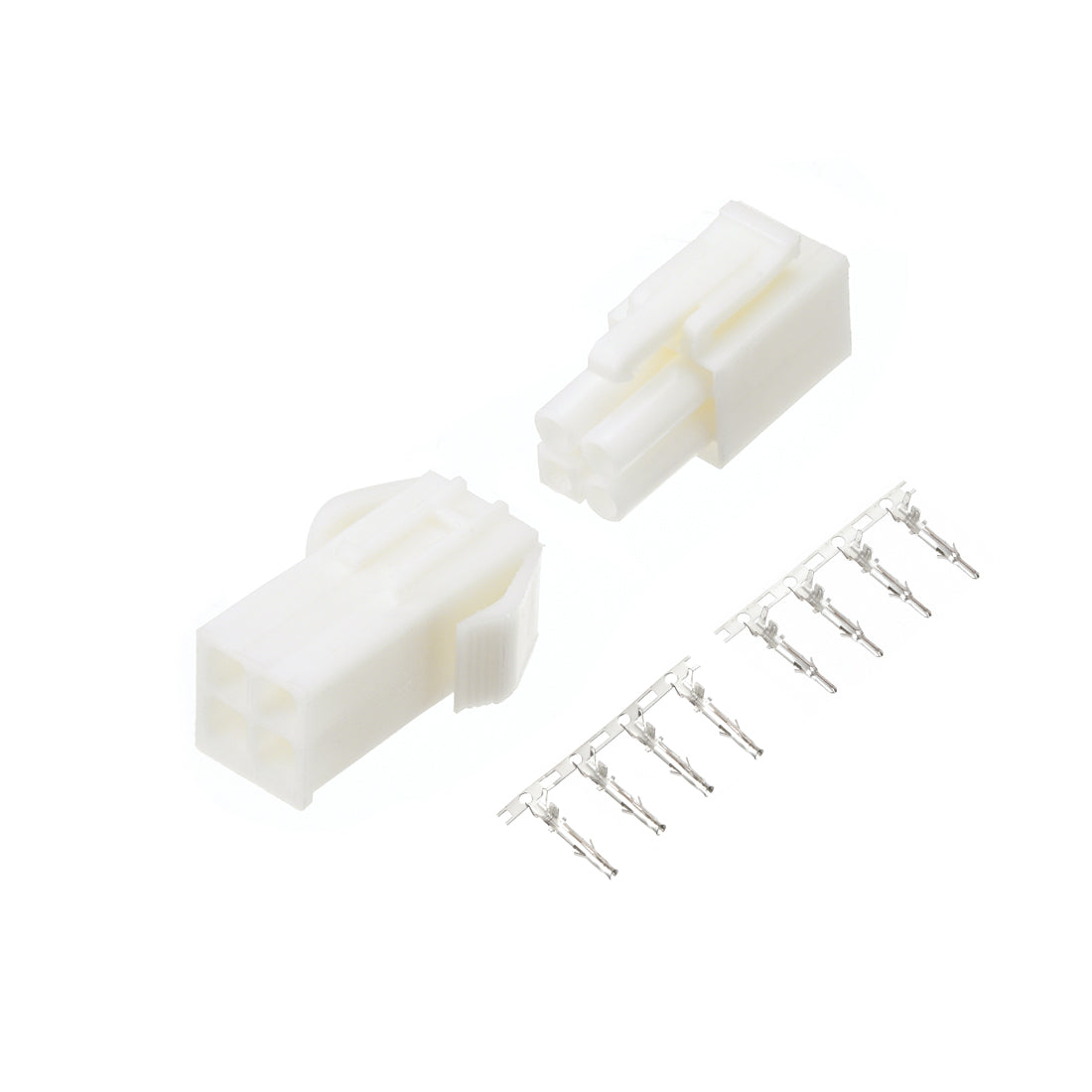 uxcell Uxcell 4.5mm 4 Pin White Plastic Male Female -SM Housing Crimp Terminal Connector