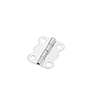 uxcell Uxcell 0.63" Mini Hinges Butterfly Shape Hinge Replacement Brushed Chrome Plain 20pcs