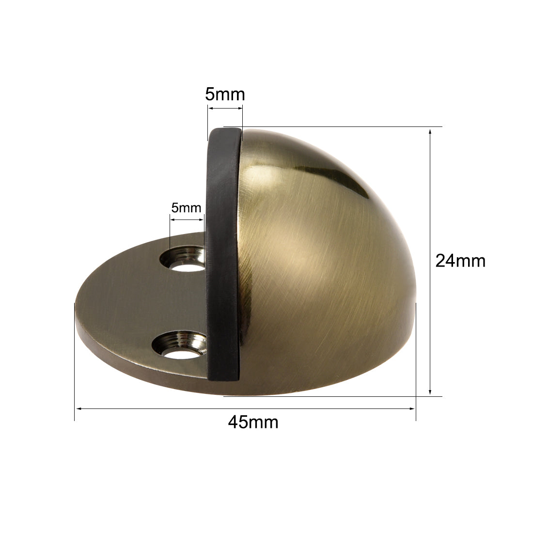 uxcell Uxcell Stainless Steel Floor Door Stopper with Rubber Bumper Adhesive/Screw Mounted Brass Tone