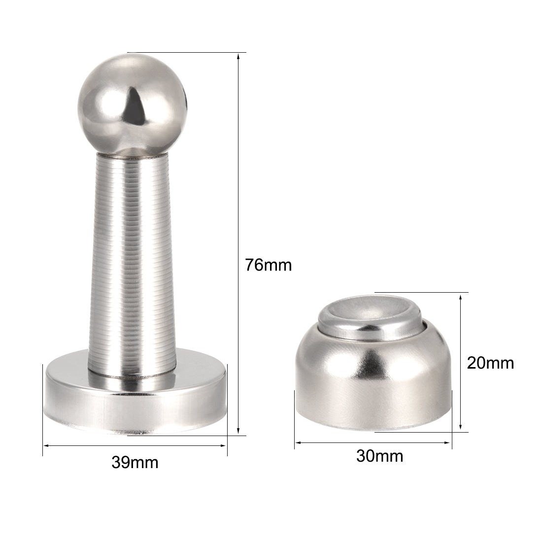 uxcell Uxcell Stainless Steel Door Magnetic Catch Holder Stopper Doorstop Polished Finish Silver Tone 3pcs