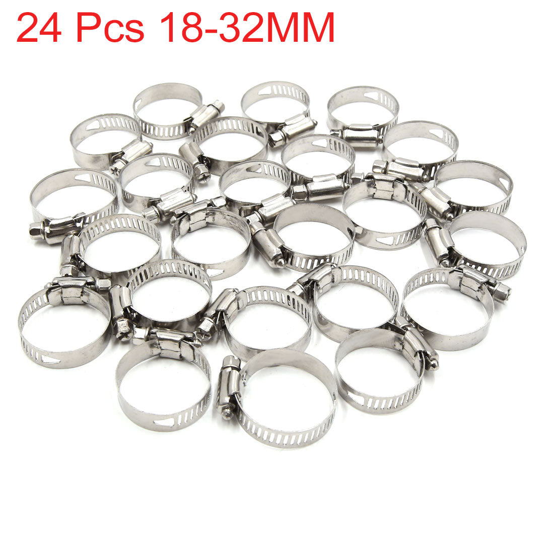 uxcell Uxcell 24pcs 18-32MM Stainless Steel Car Vehicle Drive Hose Clamp Fuel Line  Clip