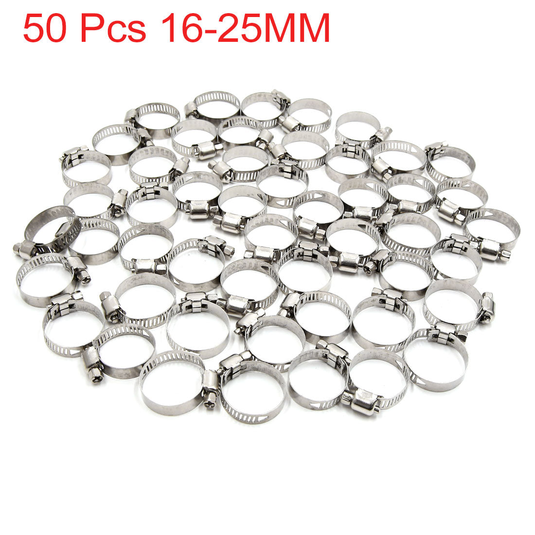uxcell Uxcell 50pcs 16-25MM Stainless Steel Car Vehicle Drive Hose Clamp Fuel Line  Clip
