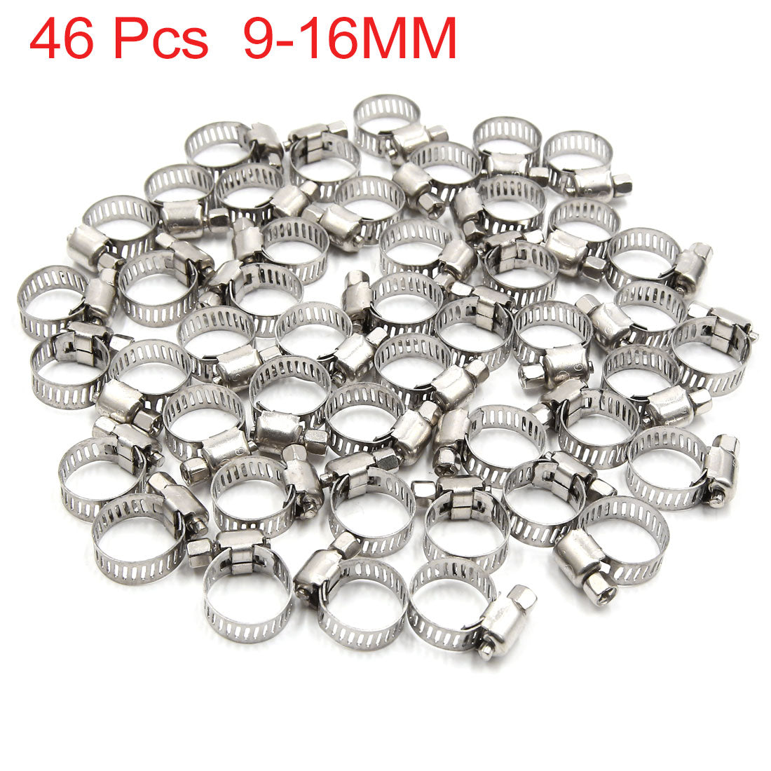 uxcell Uxcell 46pcs 9-16MM Stainless Steel Car Vehicle Drive Hose Clamp Fuel Line  Clip
