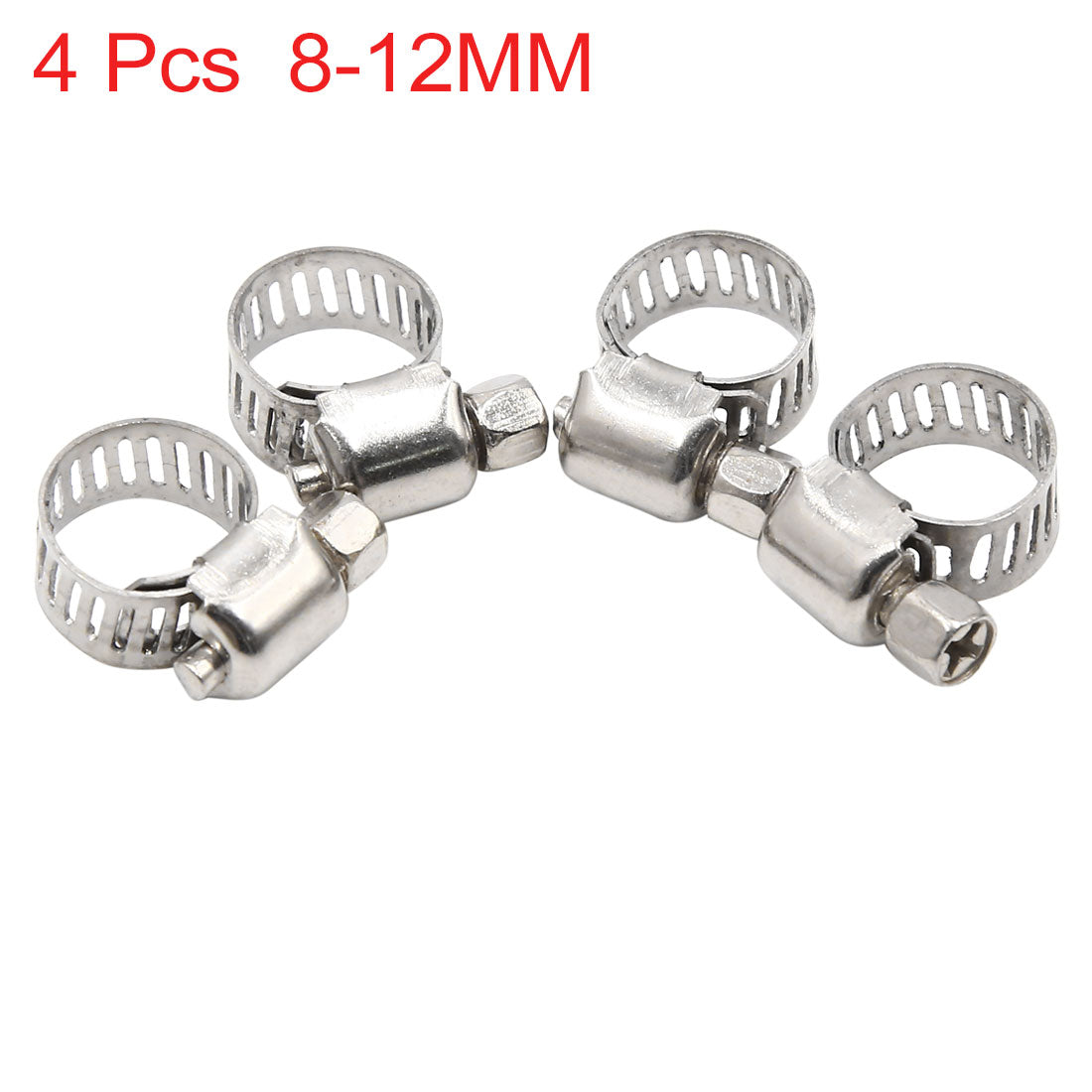 uxcell Uxcell 4pcs 8-12MM Stainless Steel Car Vehicle Drive Hose Clamp Fuel Line  Clip