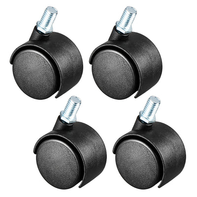Harfington Uxcell Swivel Casters 1.45 Inch Nylon 360 Degree M8 x 13mm Threaded Caster Wheels for Furniture Chair , 4 Pcs