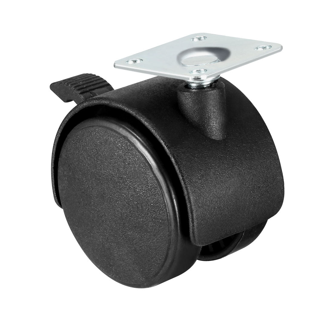 uxcell Uxcell Swivel Caster Wheels 2 Inch Nylon 360 Degree Rotate Top Plate Mounting Caster Twin Wheel with Brake