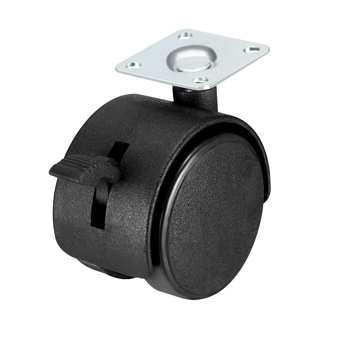 uxcell Uxcell Swivel Caster Wheels 2 Inch Nylon 360 Degree Rotate Top Plate Mounting Caster Twin Wheel with Brake