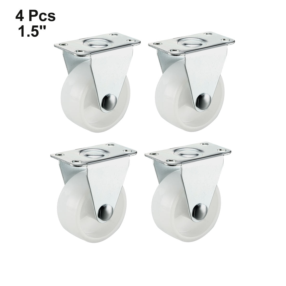 uxcell Uxcell Fixed Caster Wheels 1.5 Inch PP Top Plate Mounted Caster Wheel , 44lb Capacity Each , 4 Pcs