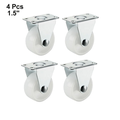 Harfington Uxcell Fixed Caster Wheels 1.5 Inch PP Top Plate Mounted Caster Wheel , 44lb Capacity Each , 4 Pcs