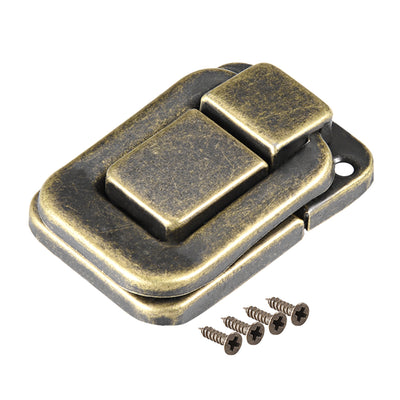 uxcell Uxcell Toggle Latch, 40mm Retro Style Bronze Decorative Hasp Jewelry Suitcase Box Catch w Screws 2 pcs