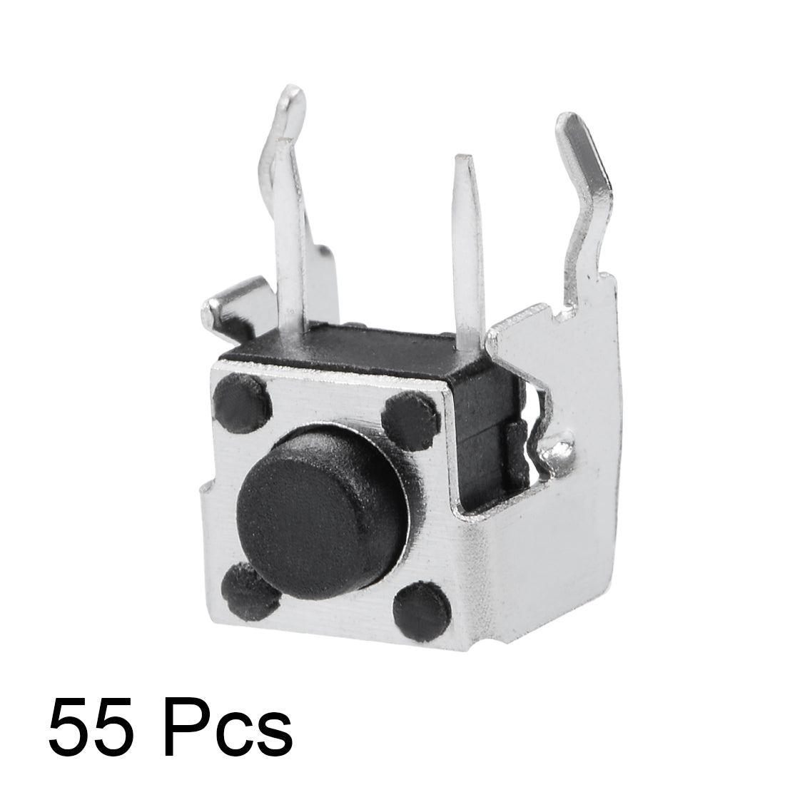 uxcell Uxcell 55Pcs Momentary PCB Side Mounting Fixed Bracket Pushbutton Push Button Tact Tactile Switch DIP 2 Terminals 6x6x5mm