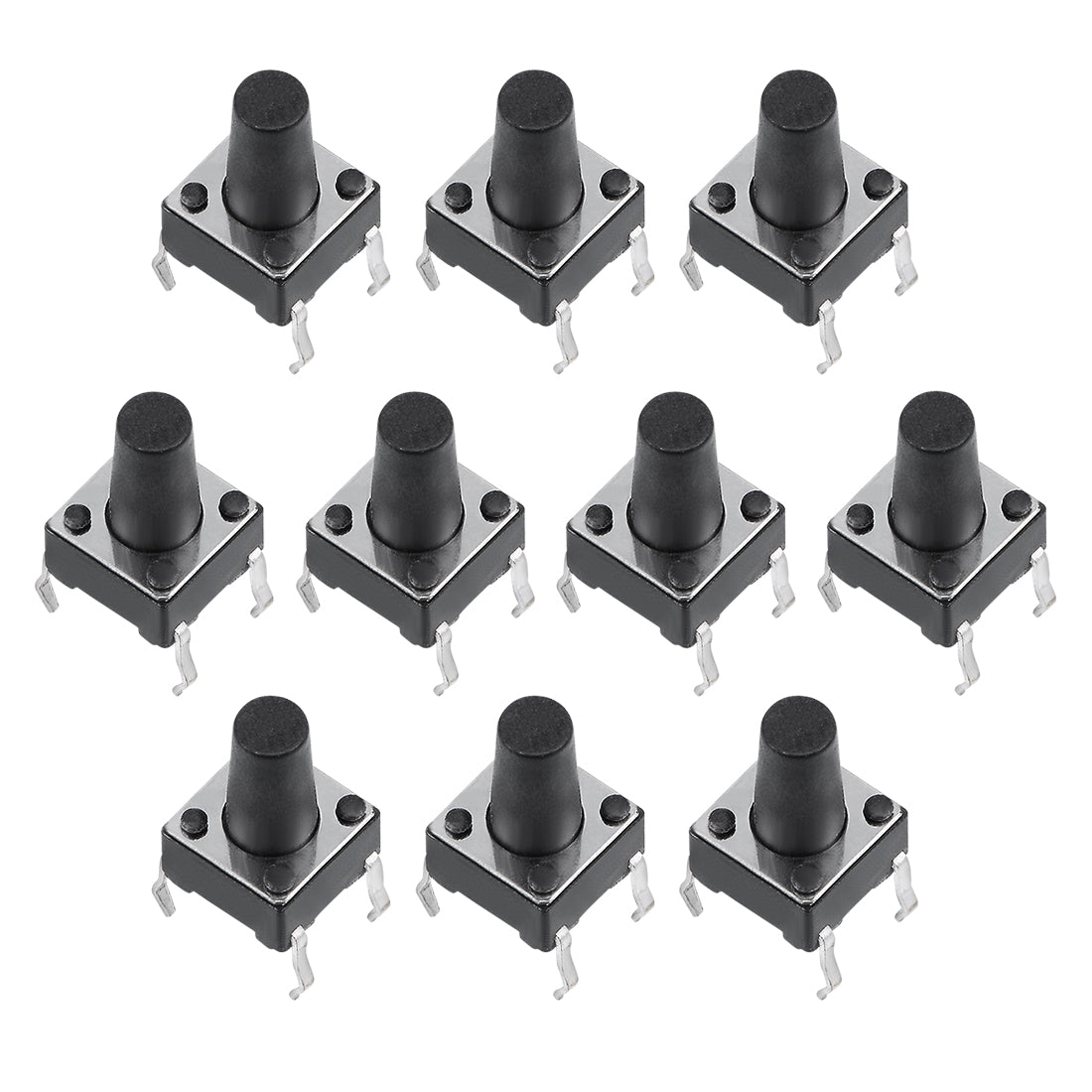 uxcell Uxcell 6x6x9.5mm Panel Mini/Micro/Small PCB Momentary Tactile Tact Push Button Switch DIP 10PCS