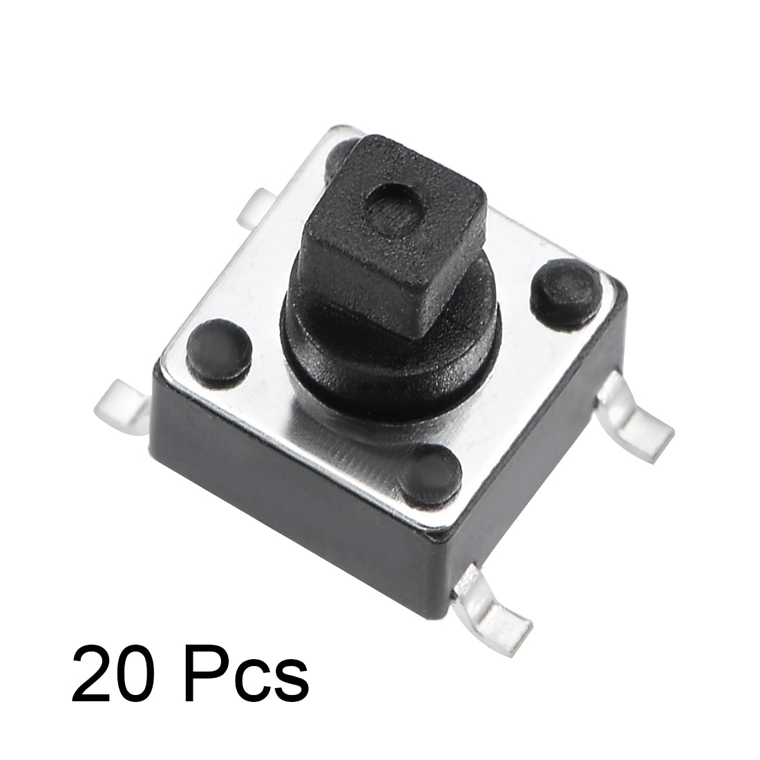 uxcell Uxcell 6x6x7.3mm Momentary Panel PCB Surface Mounted Devices SMT Mount 4 Pins Push Button SPST Tactile Tact Switch 20PCS