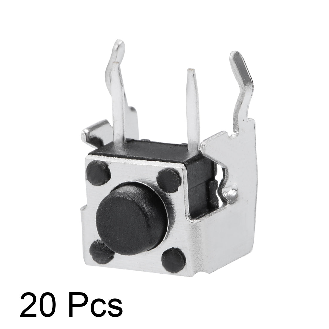 uxcell Uxcell 20Pcs Momentary PCB Side Mounting Fixed Bracket Pushbutton Push Button Tact Tactile Switch DIP 2 Terminals 6x6x5mm