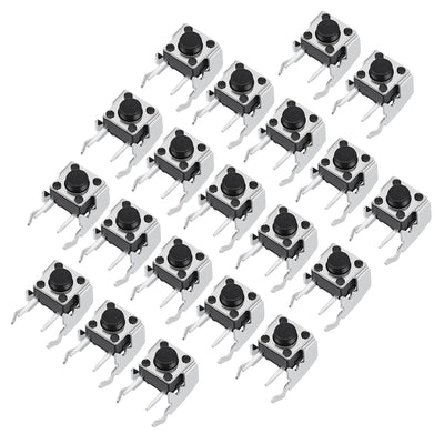 Harfington Uxcell 20Pcs Momentary PCB Side Mounting Fixed Bracket Pushbutton Push Button Tact Tactile Switch DIP 2 Terminals 6x6x5mm