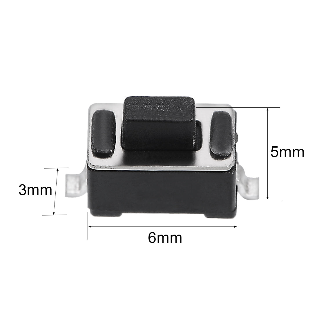 uxcell Uxcell 3x6x5mm Momentary Panel PCB Surface Mounted Devices SMT Mount 2 Pins Push Button SPST Tactile Tact Switch 10PCS
