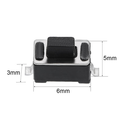 Harfington Uxcell 3x6x5mm Momentary Panel PCB Surface Mounted Devices SMT Mount 2 Pins Push Button SPST Tactile Tact Switch 10PCS