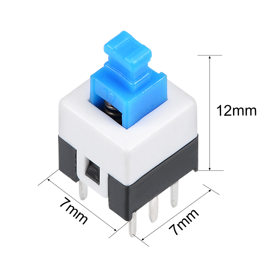 uxcell Uxcell 10 Pcs 6 Pin PCB Light Touch Locking Latching  Push Button Tact Tactile Switch 7 x 7 x 12mm