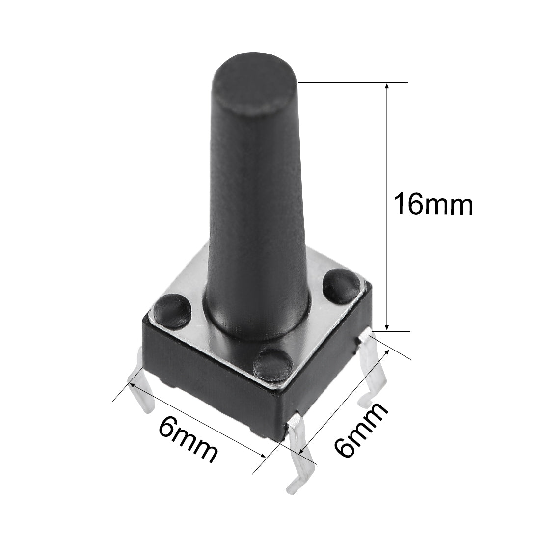 uxcell Uxcell 6x6x16mm Panel Mini/Micro/Small PCB Momentary Tactile Tact Push Button Switch DIP 20PCS