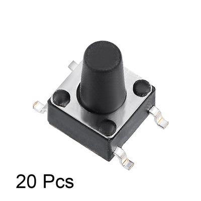 Harfington Uxcell 6x6x9mm Momentary Panel PCB Surface Mounted Devices SMT Mount 4 Pins Push Button SPST Tactile Tact Switch 20PCS