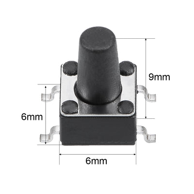 Harfington Uxcell 6x6x9mm Momentary Panel PCB Surface Mounted Devices SMT Mount 4 Pins Push Button SPST Tactile Tact Switch 20PCS