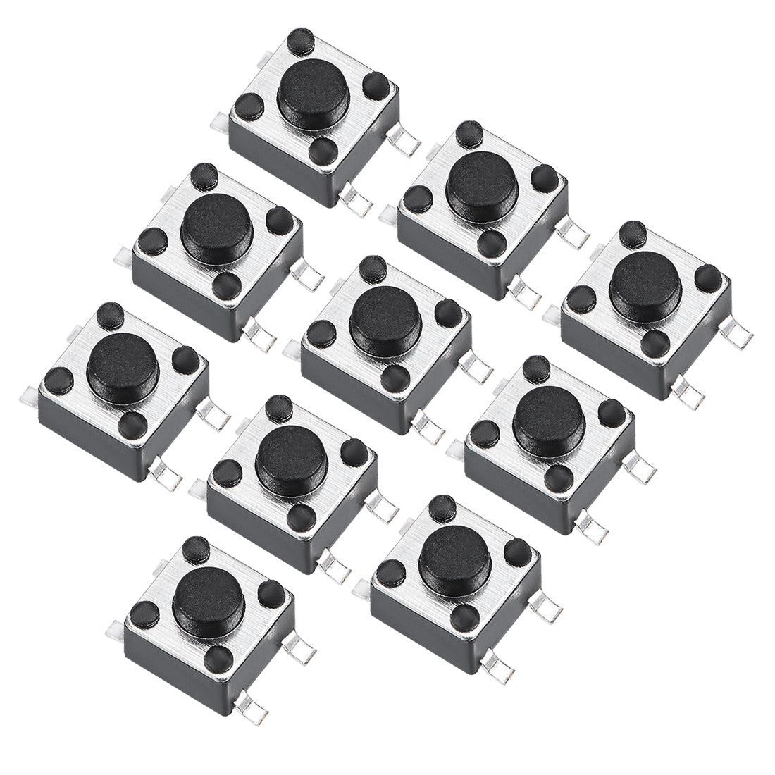 Uxcell 4.5x4.5x3.8mm Momentary Panel PCB Surface Mounted Devices SMT ...