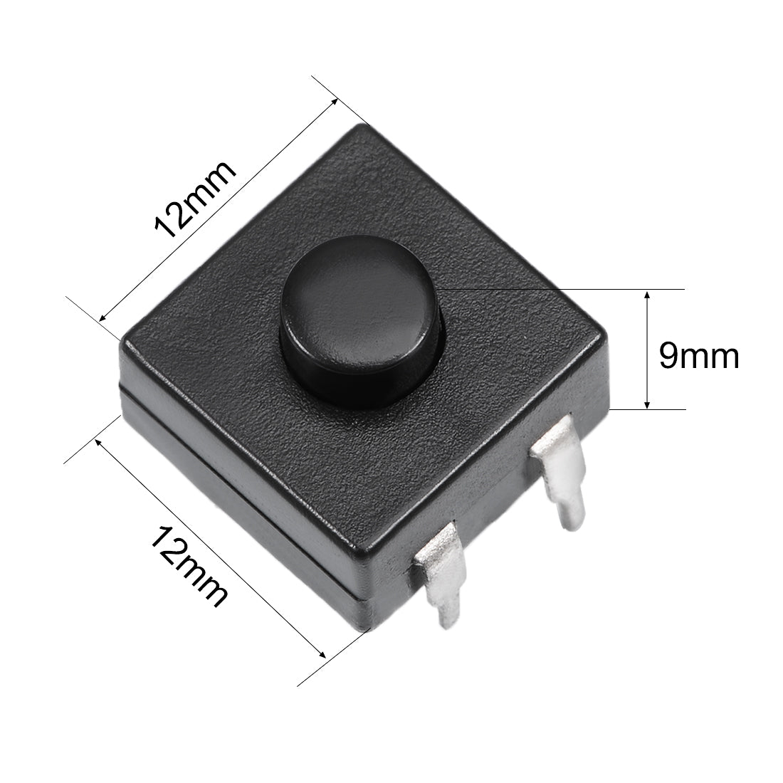 uxcell Uxcell 5 Pcs 12x12x9mm 3 Poles PCB Latching Tactile Tact Push Button Switch for Torch