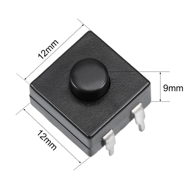 Harfington Uxcell 5 Pcs 12x12x9mm 3 Poles PCB Latching Tactile Tact Push Button Switch for Torch