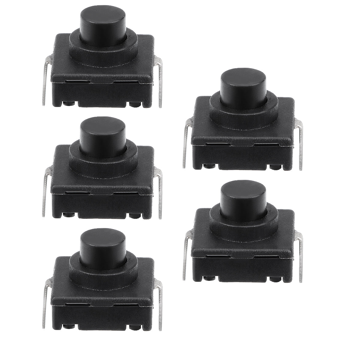 uxcell Uxcell 5 Pcs 12x12x9mm Size 2 Poles PCB Latching Tactile Tact Push Button Switch for Torch
