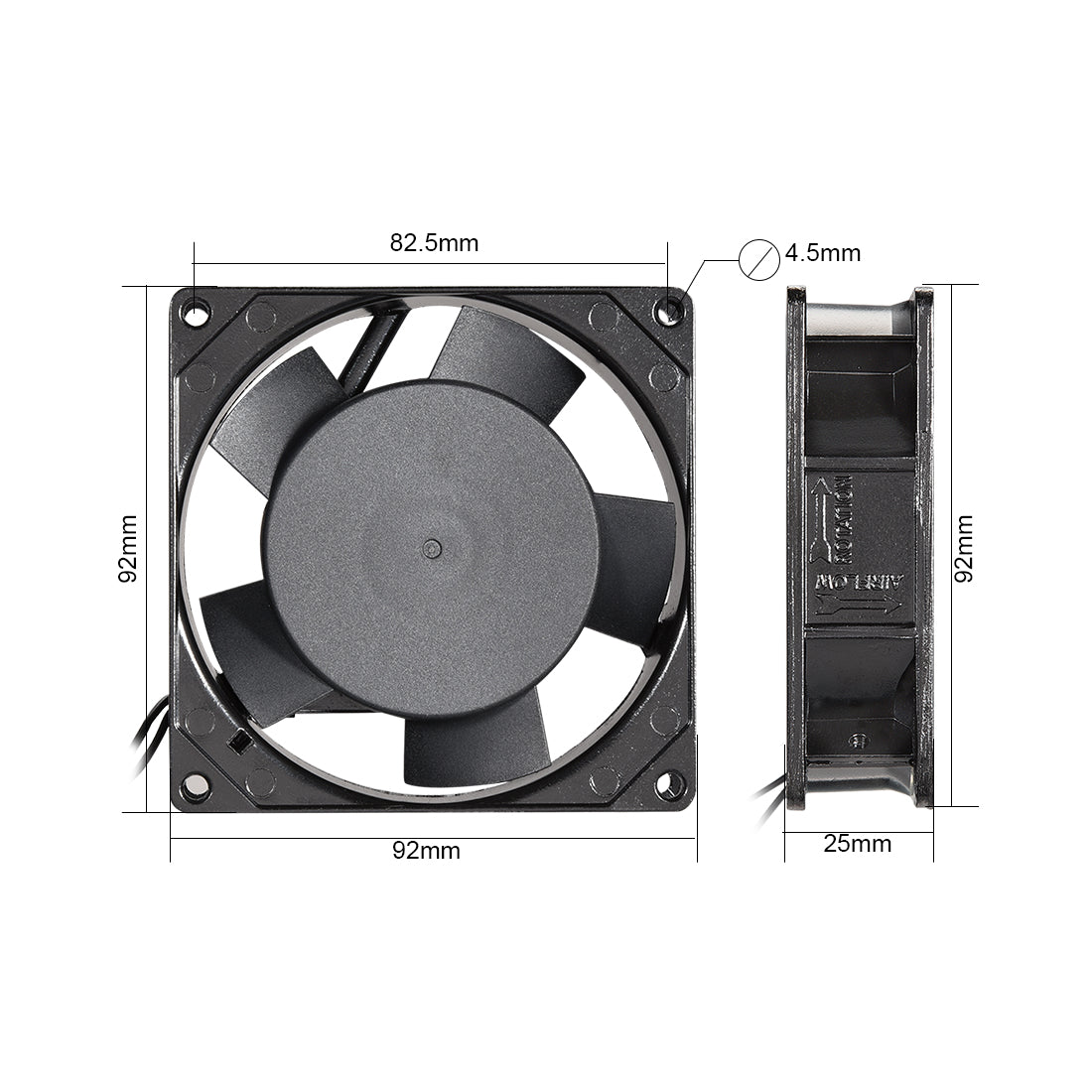 uxcell Uxcell Cooling Fan 92mm x 92mm x 25mm SF9225AT AC 220V/240V 0.07A Long Life Sleeve Bearings