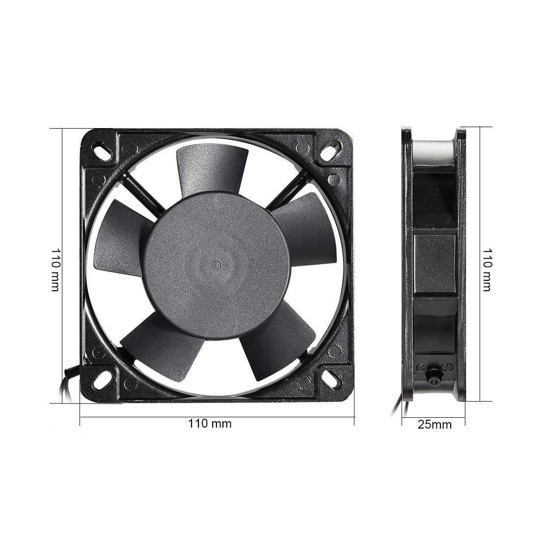 uxcell Uxcell Cooling Fan 110mm x 110mm x 25mm SF11025AT AC 220/240V 0.10A Long Life Sleeve Bearings