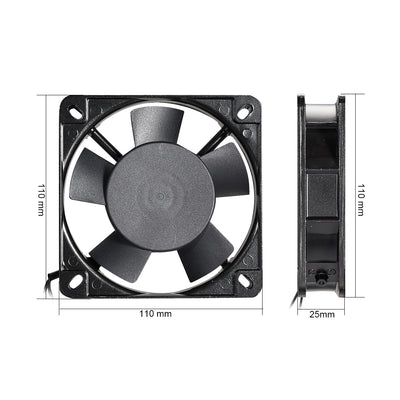 Harfington Uxcell Cooling Fan 110mm x 110mm x 25mm SF11025AT AC 220/240V 0.10A Long Life Sleeve Bearings