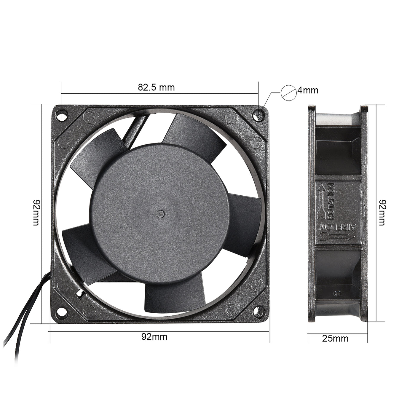 uxcell Uxcell Cooling Fan 92mm x 92mm x 25mm SF9225AT AC 110V/120V 0.14A Dual Ball Bearings